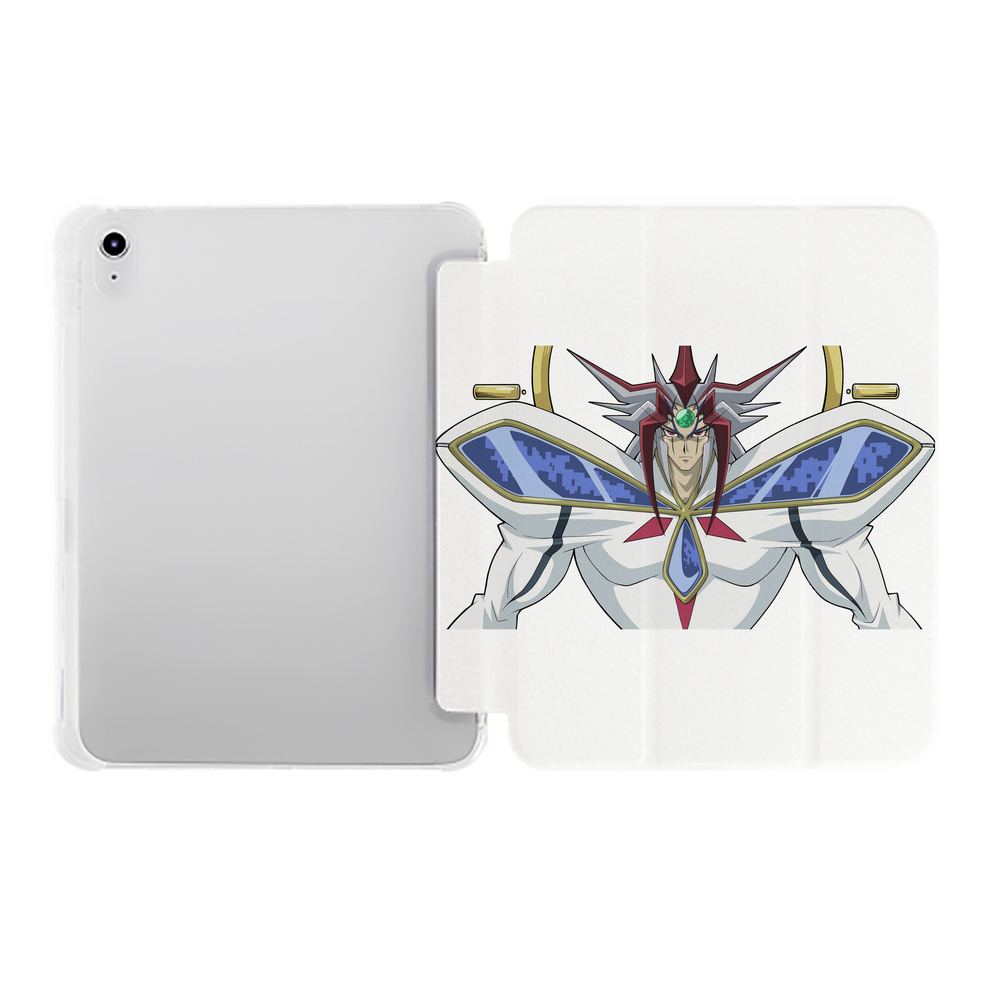 （画像用） 遊☆戯☆王 Yu-Gi-Oh! IPad ケース ペン収納付き 三つ折りスタンド PUレザー×シリコン 対応機種9.5/10.5/10.9インチ
